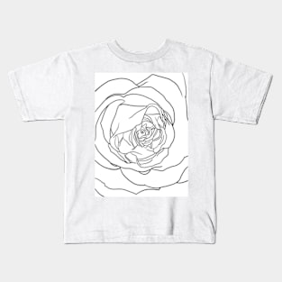 Rose petal Line art Kids T-Shirt